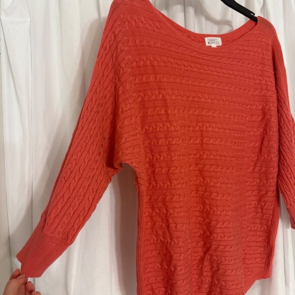 Market & Spruce Reviera Coral Cable Knit Dolman 3/4 Sweater Small - Picture 6 of 9